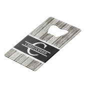 Nom initial customisé rustique noir blanc gris (Dos Angle)