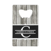 Nom initial customisé rustique noir blanc gris (Dos)