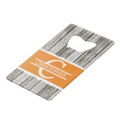 Nom initial customisé rustique orange blanc gris (Devant Angle)