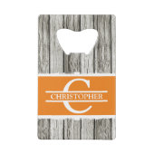 Nom initial customisé rustique orange blanc gris (Dos)