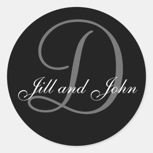 Nom Initial D plus Prénoms Sticker noir (Devant)