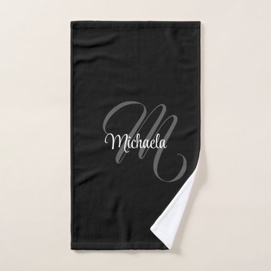 Nom initial de monogramme moderne minimaliste (Serviette à main)