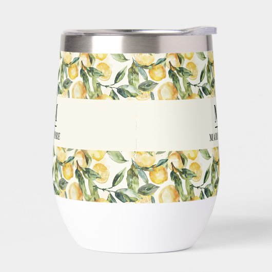 Nom initial du monogramme citron (Gauche)