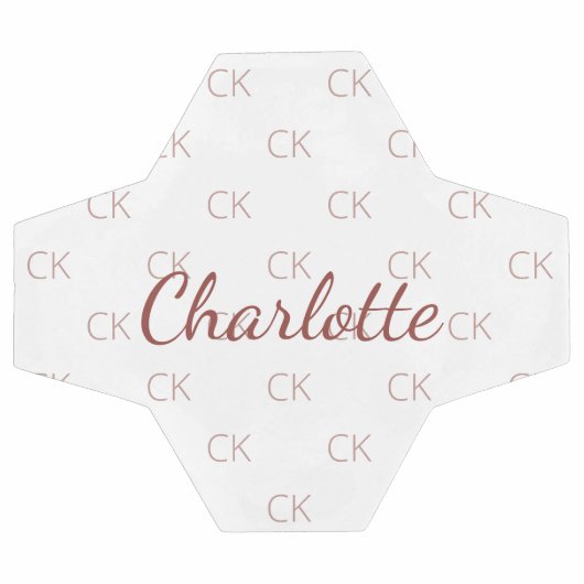 Nom initial du monogramme d'or rose blanc (Plat)