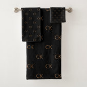 Nom initial du monogramme en or noir (En situation)