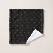 Nom initial du monogramme en or noir (Gant de toilette)