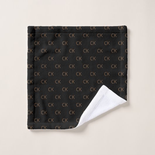 Nom initial du monogramme en or noir (Gant de toilette)