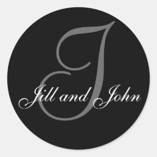 Nom Initial I plus Prénoms Sticker noir