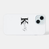 NOM INITIAL K FLORAL AVEC MONOGRAMME BLANC MODERNE (Verso Horizontal)