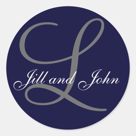 Nom Initial L plus Prénoms Sticker Marine (Devant)