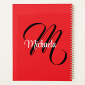 Nom initial minimaliste moderne monogramme rouge (Dos)