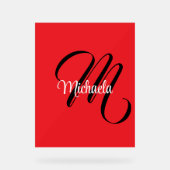 Nom initial minimaliste moderne monogramme rouge (Recto)