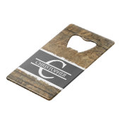 Nom initial personnalisé bois faux rustique gris (Dos Angle)