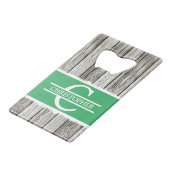 Nom initial personnalisé vert gris blanc rustique (Dos Angle)