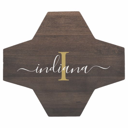 Nom initial script fille personnalisé rustique (Plat)