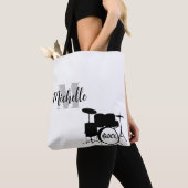 nom, initiale & noir sac fourre-tout de musique Dr (De près)