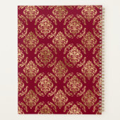 Nom Initiales Or Damask Sur Mariage Bourgogne (Dos)