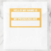 Nom jaune et Étiquettes Pronoun (Sac)