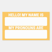 Nom jaune et Étiquettes Pronoun (Devant)