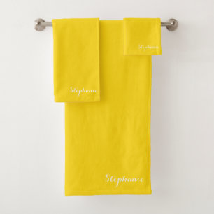 Nom jaune moderne élégant monogramme bohème
