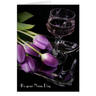 Nom Jour pourpre tulipes et vin