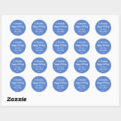 Nom Joyeux Anniversaire Pastel Bleu étiquette cade (Feuille)