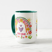 Nom Joyeux Rainbow Cute Inspirivity Coffee Mug (Devant gauche)