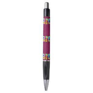 Nom Karen Logo Avec Fleurs, Stylo D'Encre Noire