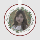 Nom Kid's Photo Burgundy Christmas Wreath (devant)