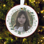 Nom Kid's Photo Burgundy Christmas Wreath