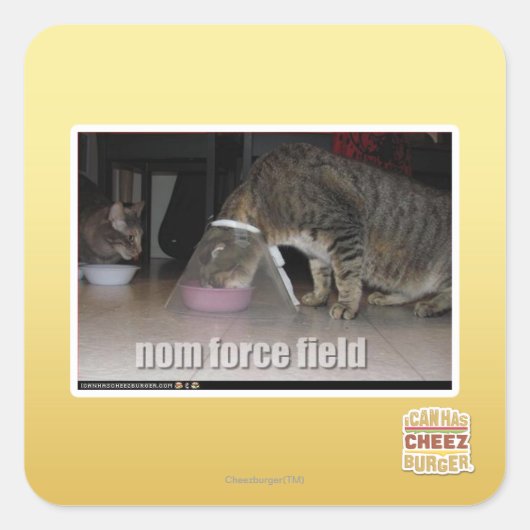 nom krachtveld vierkante sticker (Voorkant)