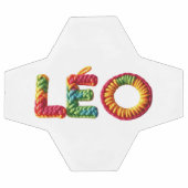 Nom LÉO dans le Motif Crochet Vibrant (Plat)