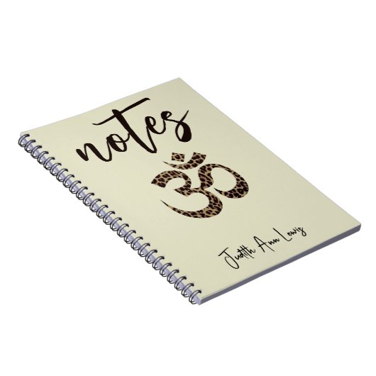 Nom, Leopard Om Symbole Notes Carnet (Côté Droit)