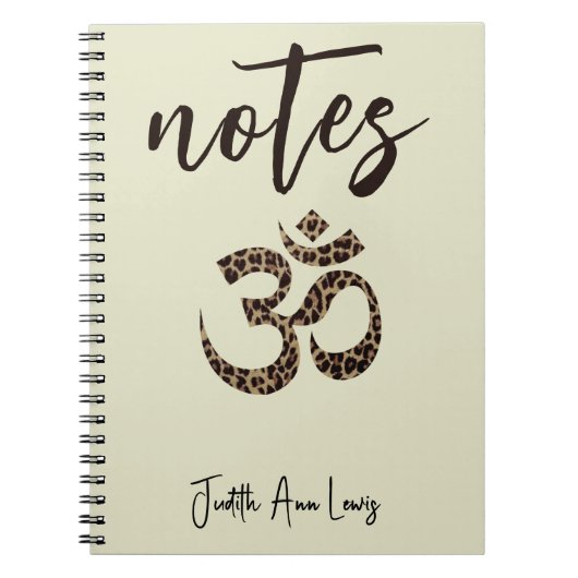 Nom, Leopard Om Symbole Notes Carnet (Devant)