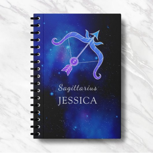 Nom magique avec signe Zodiaque Carnet Sagittarius