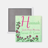 Nom Magnet Signification, Hannah, Favor & Grace (Recto/Verso)