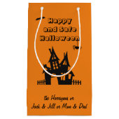 Nom Maison hantée Halloween Orange Petit sac cadea (Devant)