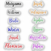 Nom manuscrit coloré | Stickers imperméables (Devant)