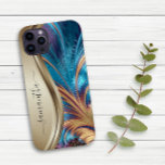 Nom manuscrit Fractal Blue Gold<br><div class="desc">Cette conception est également disponible sur d'autres modèles de téléphone. Choisissez Type de périphérique pour voir d'autres iPhone, Samsung Galaxy ou coques Google. Certains styles peuvent être modifiés en sélectionnant Style si c'est une option. Cette conception peut être personnalisée dans la zone fournie en modifiant la photo et/ou le texte....</div>
