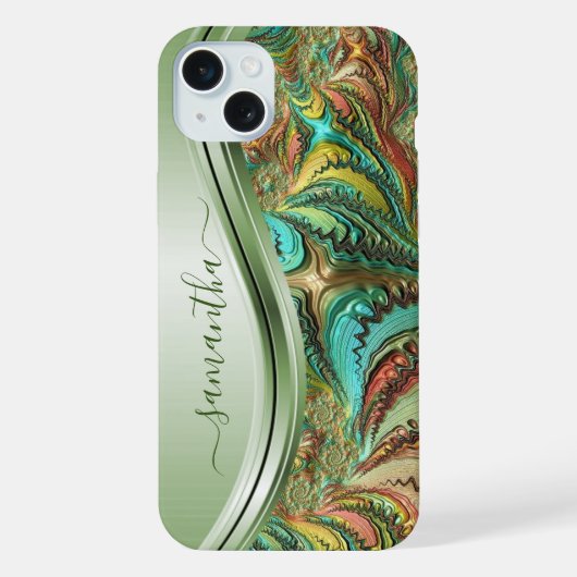 Nom manuscrit vert fractal moderne (Verso)