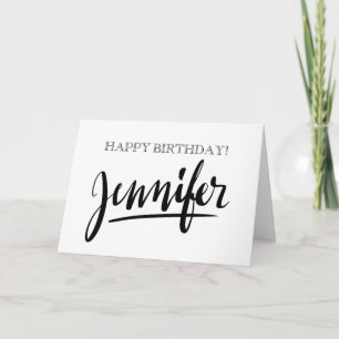 Nom manuscrit vintage Jennifer Cartes d'anniversai