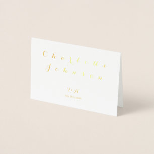 Nom mariage Minimal Placer Menu Choix Véritable Or