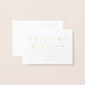 Nom mariage Minimal Placer Menu Choix Véritable Or (Devant avec enveloppe)