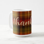 Nom & Merci sur Plaid Motif 15oz Autumn Mug (Devant gauche)