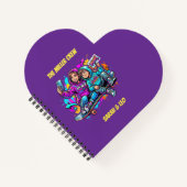 Nom Mère Fils Patineur Cœur Violet Cahier (Devant)