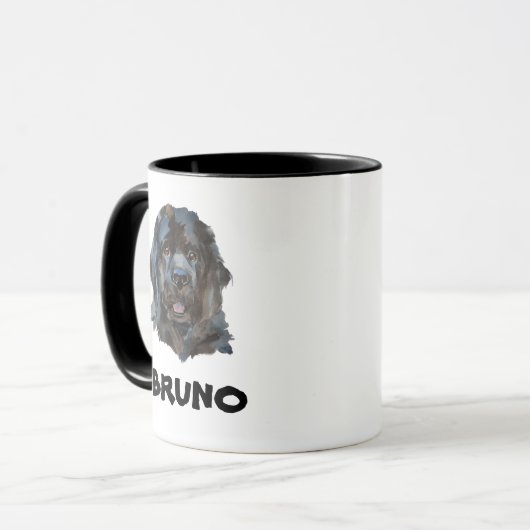 Nom mignon Monogram Newfoundland Dog Mug (Devant gauche)