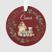 Nom mignonne Teddy Christmas Tree Bourgogne (devant)