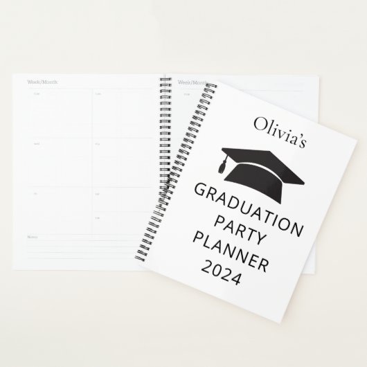Nom minimal 2024 Graduation Party Planner (Devant avec enveloppe)