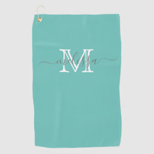 Nom minimal élégant et serviette de golf Turquoi