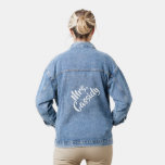 Nom Mme.Script Mariage personnalisée<br><div class="desc">Nom Mme.Script Custom Bridal Denim Jacket</div>